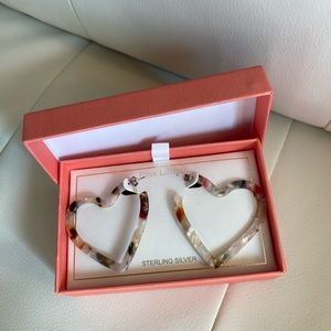 Pink Linen colorful heart earrings